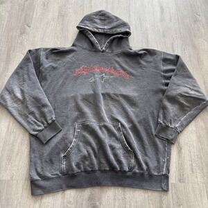 Alpinestars Vintage Hoodie XXL Gray Distressed Moto Gothic Logo Pullover